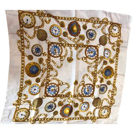 Chopard Sciarpe di seta Bianco Blu