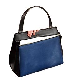 Bolsa Céline Edge em couro de potro azul Azul