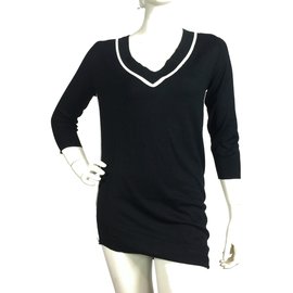 Sportmax-Pure silk knitted tunic-Black,White