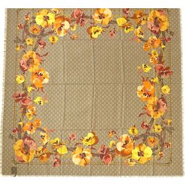 Gucci sciarpa floreale nuova Beige Arancione Giallo