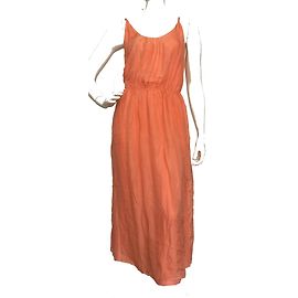 Massimo Dutti Vestido de seda midi Laranja