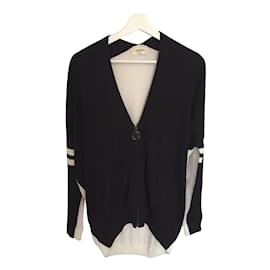 Eleven Paris Strickjacke aus Baumwolle schwarz weiß Schwarz