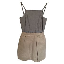 Robe Carven à imprimé vichy coton et lin Autre