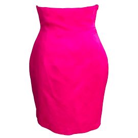 Autre Marque Bright pink silk satin skirt Pink