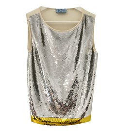 Prada Tops Silber