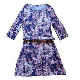 Robe T-shirt à fleurs inconnue en viscose Multicolore