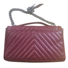 Chanel-Handbags-Dark red