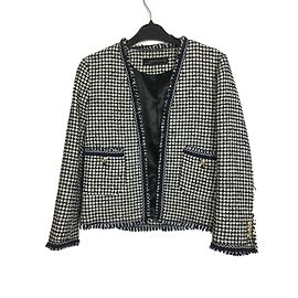 Zara Tweed jacket Black White Navy blue