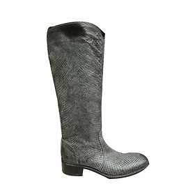Botas Sartore de piel de pitón gris Gris