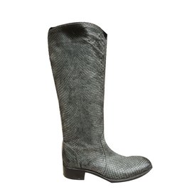 Sartore Python Leather Boots Grey Grey
