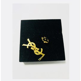 Yves Saint Laurent-Alfinetes e broches-Dourado