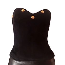 Bustier Jitrois em camurça preta Preto