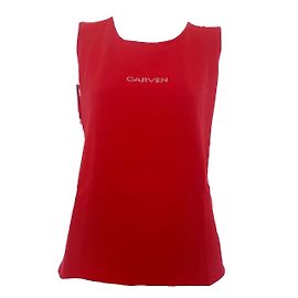 Top rojo de viscosa Carven Roja