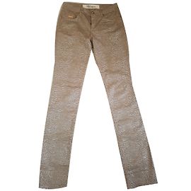 Pantalones Blumarine Beige de Algodón Beige