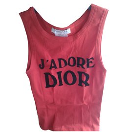 Christian Dior-Debardeur DIOR  vintage "J'adore Dior"-Rouge