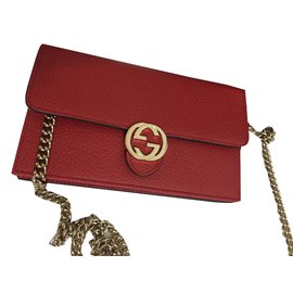 Gucci-Brieftasche an der Kette-Rot