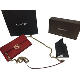 Gucci-portafoglio sulla catena-Rosso