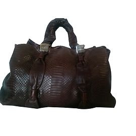 Furla Handtasche aus Leder Python Muster Dunkel Aubergine Andere