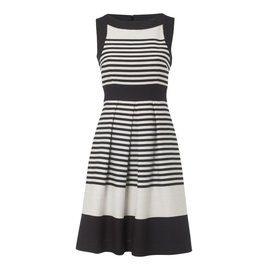 Hobbs Vestido Blanco Azul marino
