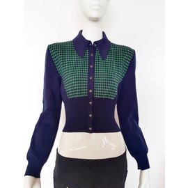 Autre Marque-Top pull KRISS-Bleu,Vert