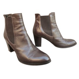Botas Carel de couro marrom Marrom