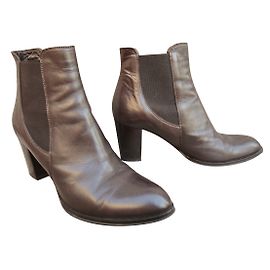 Botines Carel de piel marrón Castaño