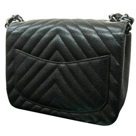 Chanel-Mini borsa da caviale quadrata-Nero