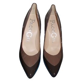 Paco Gil Combo Lackleder Pumps Taupe Größe 38 Khaki
