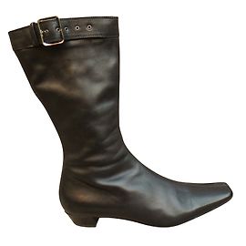 Gucci Black Leather Ankle Boots Black