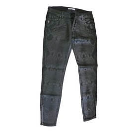 Pierre Balmain Slim Jeans Python Print Black Python print