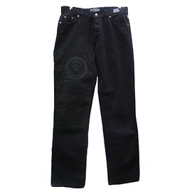 Versace Black Cotton Denim Jeans Men Black