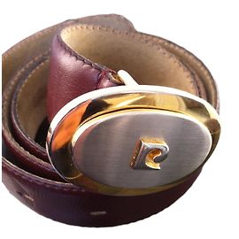 Cinto Pierre Cardin de couro bordô Bordeaux