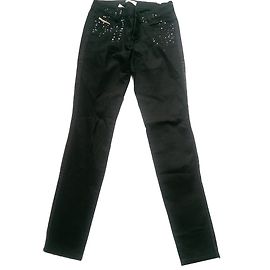 Jeans Diesel Slim Fit Neri con Paillettes e Bande Laterali Nero