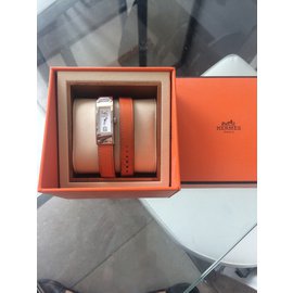 Hermès-Relógio KELLY II-Laranja
