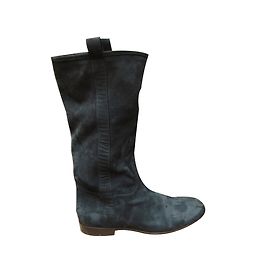 Sartore Ankle Boots Navy Blue Deerskin Navy blue