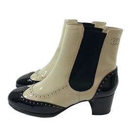 Chanel Boots Black White