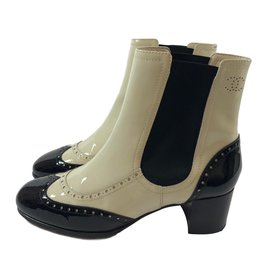 Chanel Botas Negro Blanco