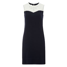 Hobbs Vestido Crudo Azul marino