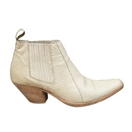 Bottines Sartore en Python Beige Beige