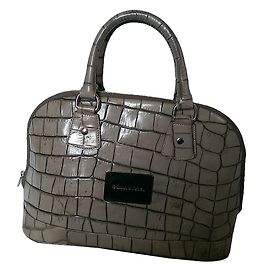 Sonia Rykiel Croco Leather Handbag Beige Beige