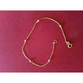 Autre Marque-Bracelet or 18 carat et 5  perles or-Doré