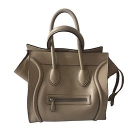Céline Leder Handtasche Beige Beige