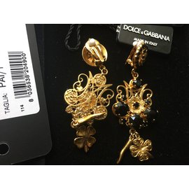 Dolce & Gabbana-Brincos-Preto,Dourado