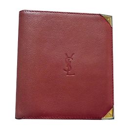 Yves Saint Laurent Red Leather Wallet Red