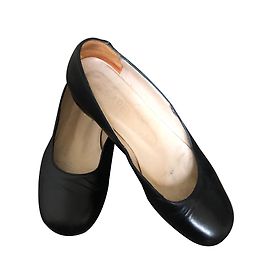 Autre Marque Black Leather Ballerinas Black
