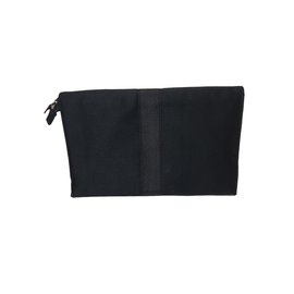 Yves Saint Laurent Black Cotton Clutch Bag with Mirror Black