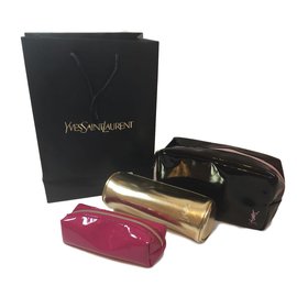 Yves Saint Laurent Lot 3 trousses Noir Rose Doré