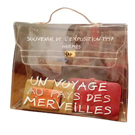 Hermès-Kelly 40 saco de vinil importado-Branco