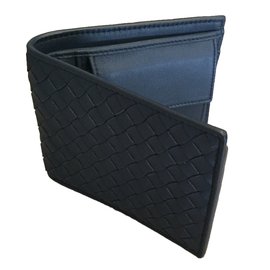 Bottega Veneta-Intrecciato Bi-fold wallet-Blue