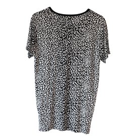 Saint Laurent-Leopard print T-shirt-Black